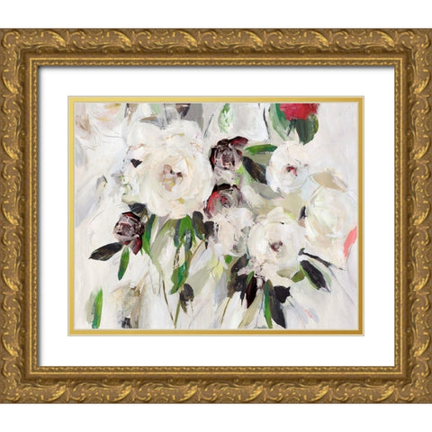 Floral Jewels Gold Ornate Wood Framed Art Print with Double Matting by Jensen, Asia