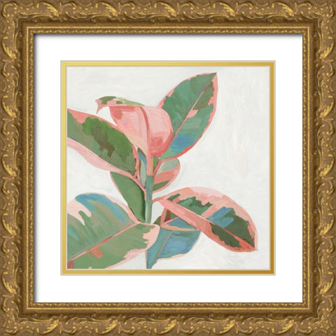 Pink Ficus I Gold Ornate Wood Framed Art Print with Double Matting by Jensen, Asia