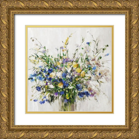 Wild Flower Bouquet Gold Ornate Wood Framed Art Print with Double Matting by Jensen, Asia
