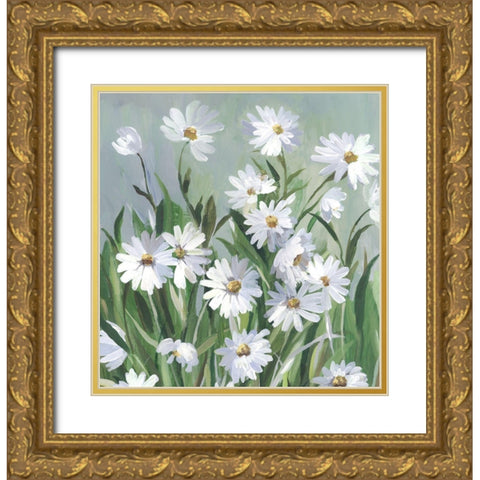 Daisy Day Gold Ornate Wood Framed Art Print with Double Matting by Jensen, Asia