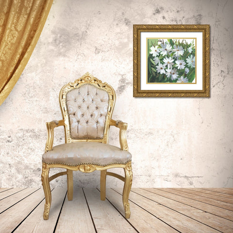Daisy Field Gold Ornate Wood Framed Art Print with Double Matting by Jensen, Asia