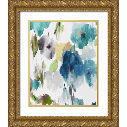 Abstract Flower Pattern II Gold Ornate Wood Framed Art Print with Double Matting by Jensen, Asia