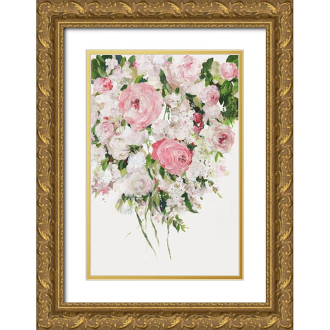 Cascading Pink  Gold Ornate Wood Framed Art Print with Double Matting by Jensen, Asia