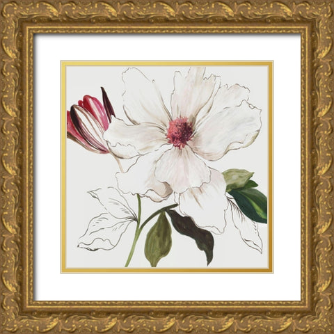 Pink Bontanical I  Gold Ornate Wood Framed Art Print with Double Matting by Jensen, Asia