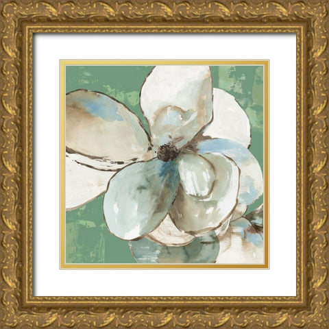 Emerald Flower II Gold Ornate Wood Framed Art Print with Double Matting by Jensen, Asia