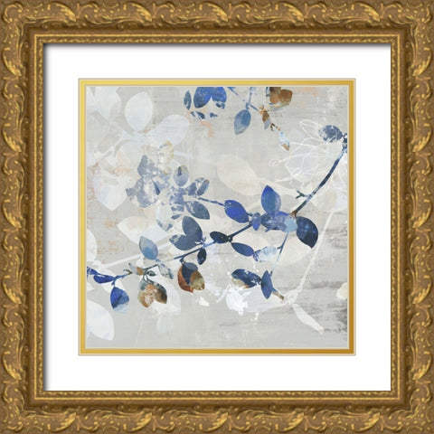 Golden Blue I  Gold Ornate Wood Framed Art Print with Double Matting by Jensen, Asia