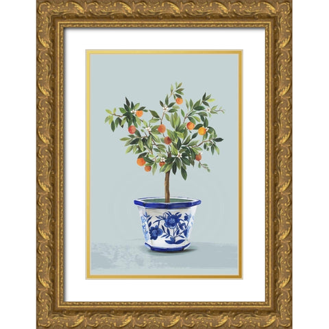 Orange Tree Gold Ornate Wood Framed Art Print with Double Matting by Jensen, Asia