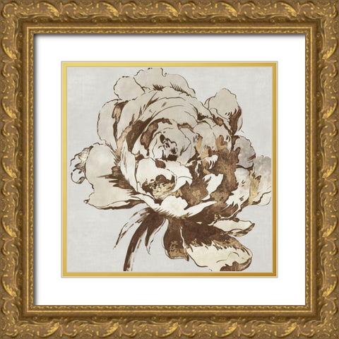 Golden Flower I  Gold Ornate Wood Framed Art Print with Double Matting by Jensen, Asia