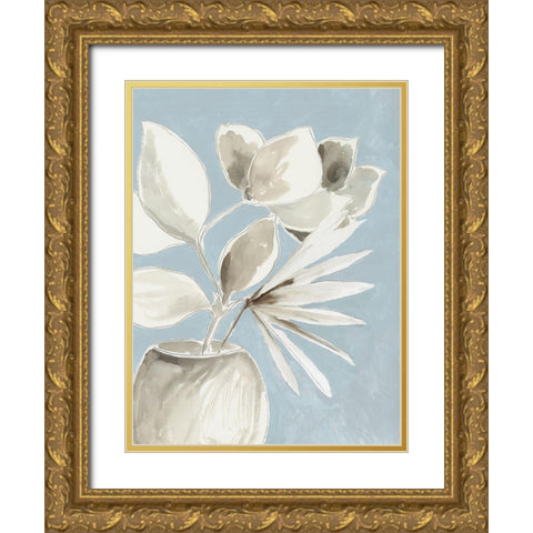 Tropic Blue Vase II  Gold Ornate Wood Framed Art Print with Double Matting by Jensen, Asia