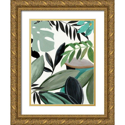 Multi Tropic I  Gold Ornate Wood Framed Art Print with Double Matting by Jensen, Asia
