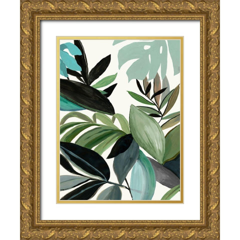 Multi Tropic II  Gold Ornate Wood Framed Art Print with Double Matting by Jensen, Asia