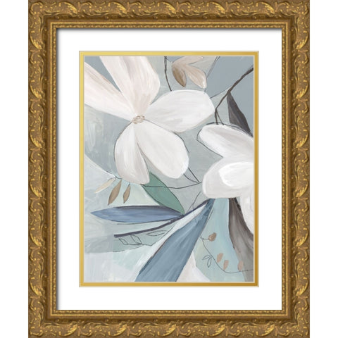 Bluebell Bouquet Bliss II Gold Ornate Wood Framed Art Print with Double Matting by Jensen, Asia