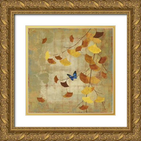 Gingko Branch II Gold Ornate Wood Framed Art Print with Double Matting by Jensen, Asia