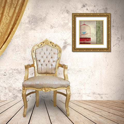 Â  Twitter I Gold Ornate Wood Framed Art Print with Double Matting by Jensen, Asia