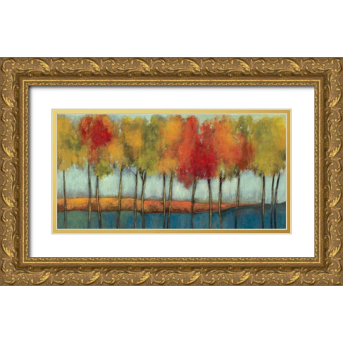 Lollipop Trees Gold Ornate Wood Framed Art Print with Double Matting by Jensen, Asia