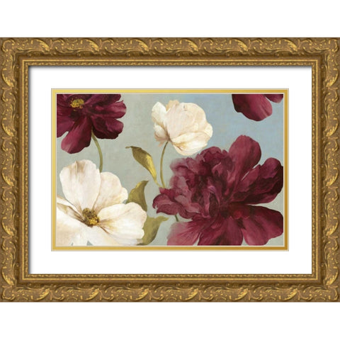 Deep Peonies II Gold Ornate Wood Framed Art Print with Double Matting by Jensen, Asia