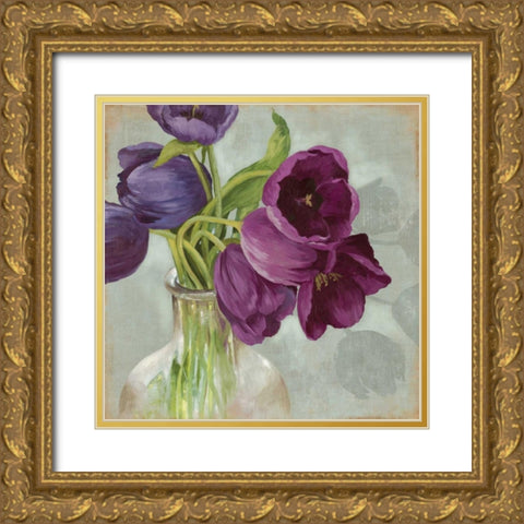 Glass Flowers I Gold Ornate Wood Framed Art Print with Double Matting by Jensen, Asia