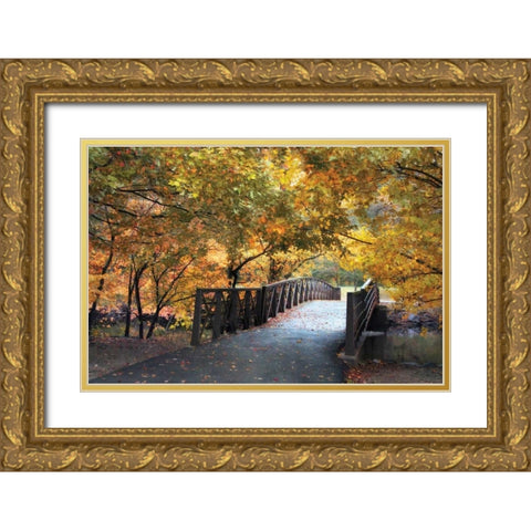 Autumn Overpass Gold Ornate Wood Framed Art Print with Double Matting by Jenney, Jessica