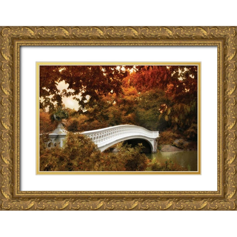 Bow Bridge Gold Ornate Wood Framed Art Print with Double Matting by Jenney, Jessica