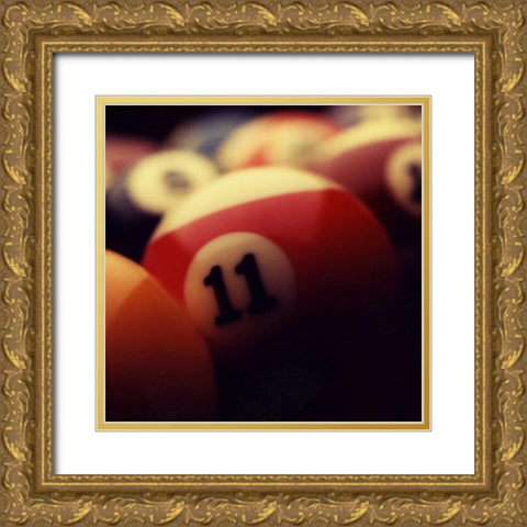 Billiard Balls III Gold Ornate Wood Framed Art Print with Double Matting by Gemignani, Joe