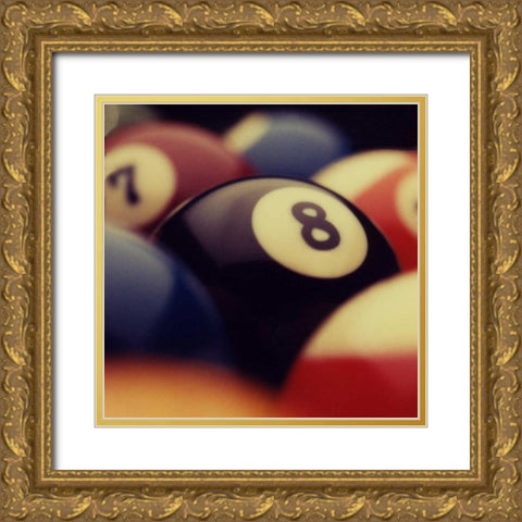 Billiard Balls IV Gold Ornate Wood Framed Art Print with Double Matting by Gemignani, Joe