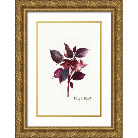 Purple Basil - Mini Gold Ornate Wood Framed Art Print with Double Matting by Jensen, Asia