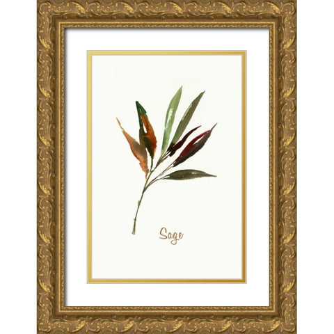 Wild Sage - Mini Gold Ornate Wood Framed Art Print with Double Matting by Jensen, Asia