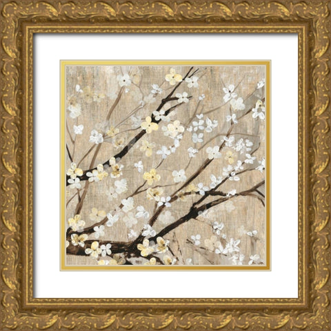 Pearls in Bloom II - Mini Gold Ornate Wood Framed Art Print with Double Matting by Jensen, Asia