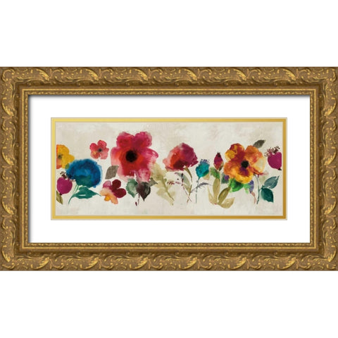 Floral Dance II - Mini Gold Ornate Wood Framed Art Print with Double Matting by Jensen, Asia