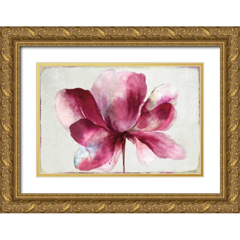 Lilya Red Gold Ornate Wood Framed Art Print with Double Matting by Jensen, Asia