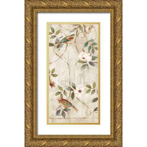 Lattice II Gold Ornate Wood Framed Art Print with Double Matting by Jensen, Asia