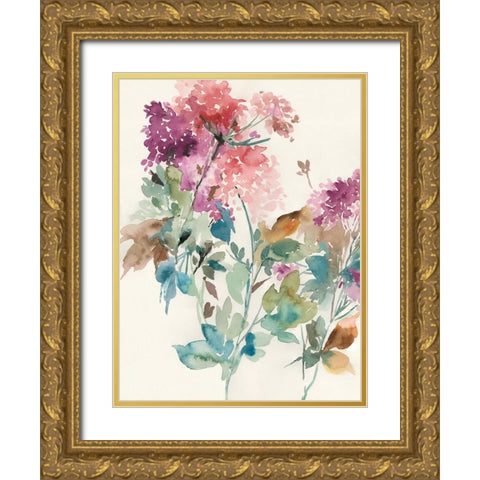 Sweet Hydrangea I Gold Ornate Wood Framed Art Print with Double Matting by Jensen, Asia