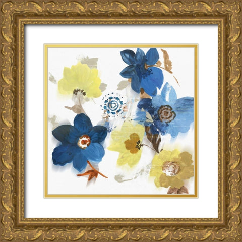 Glitchy Floral II Gold Ornate Wood Framed Art Print with Double Matting by Jensen, Asia