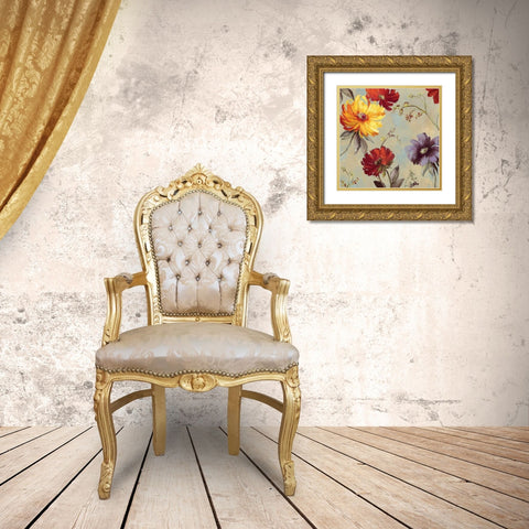Whimsical Floral II Gold Ornate Wood Framed Art Print with Double Matting by Jensen, Asia