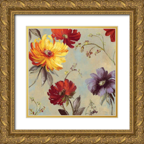 Whimsical Floral II Gold Ornate Wood Framed Art Print with Double Matting by Jensen, Asia