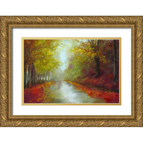 Brighter Days Gold Ornate Wood Framed Art Print with Double Matting by Jensen, Asia