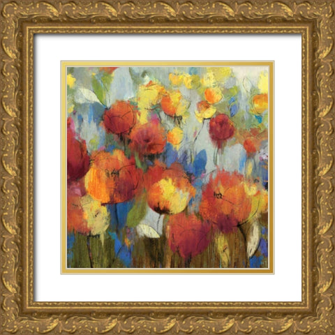 Meadow Flowers Gold Ornate Wood Framed Art Print with Double Matting by Jensen, Asia