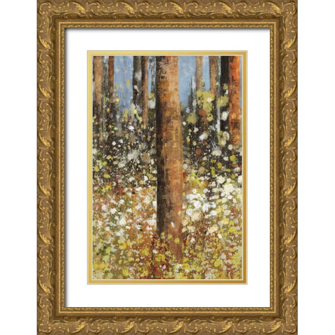 Field of Flowers II - mini Gold Ornate Wood Framed Art Print with Double Matting by Jensen, Asia