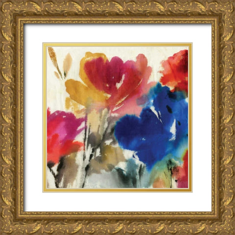 Watercolour Florals I Gold Ornate Wood Framed Art Print with Double Matting by Jensen, Asia