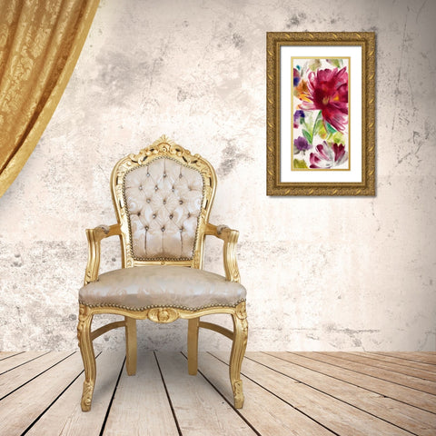 Garden Whisper I Gold Ornate Wood Framed Art Print with Double Matting by Jensen, Asia