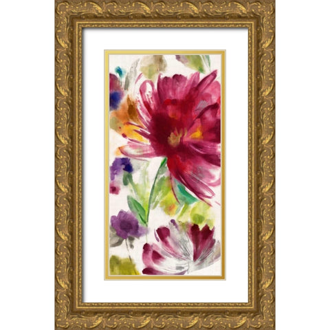 Garden Whisper I Gold Ornate Wood Framed Art Print with Double Matting by Jensen, Asia