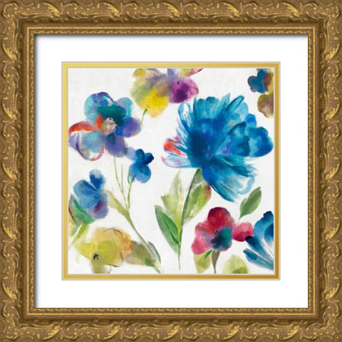 Sarcelle Jardin I - Mini Gold Ornate Wood Framed Art Print with Double Matting by Jensen, Asia