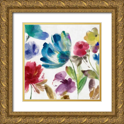 Sarcelle Jardin II - Mini Gold Ornate Wood Framed Art Print with Double Matting by Jensen, Asia
