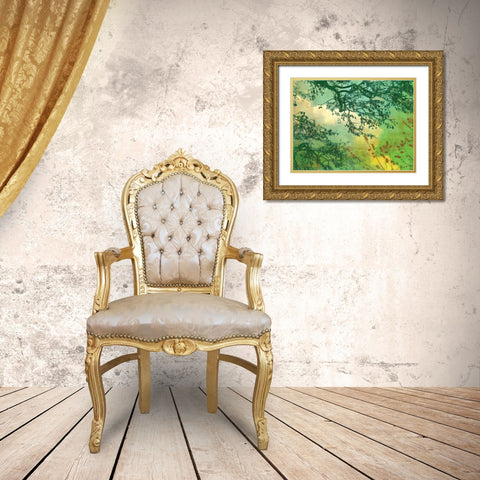 Branches and Clouds Gold Ornate Wood Framed Art Print with Double Matting by McMasters, James