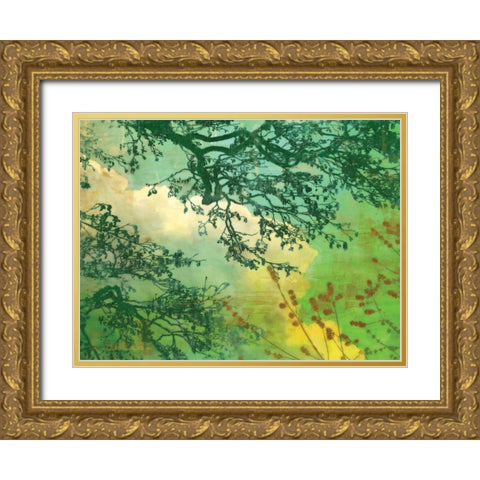 Branches and Clouds Gold Ornate Wood Framed Art Print with Double Matting by McMasters, James