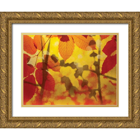 Golden Foliage Gold Ornate Wood Framed Art Print with Double Matting by McMasters, James