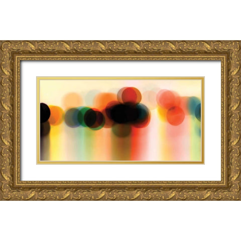 Winking Street Lamps Gold Ornate Wood Framed Art Print with Double Matting by McMasters, James