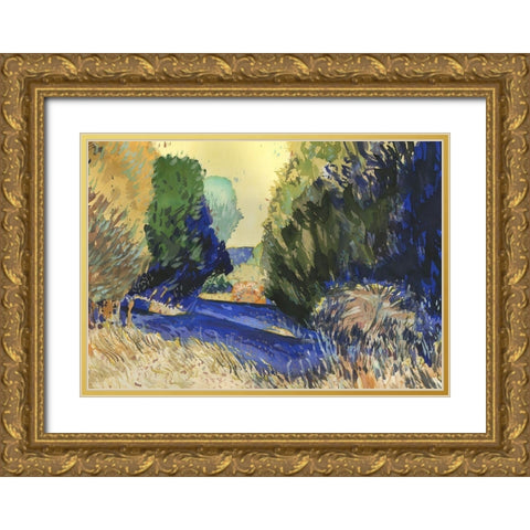 Albion Cedars Gold Ornate Wood Framed Art Print with Double Matting by Kelley, Brian