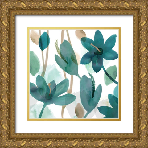 Olivias Garden I Gold Ornate Wood Framed Art Print with Double Matting by Kouta, Flora