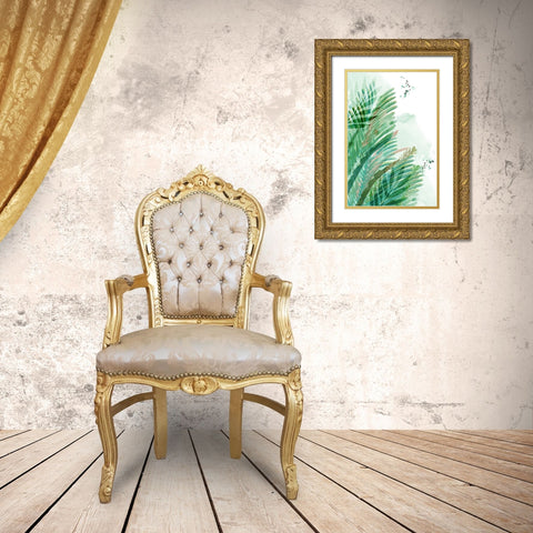 Lush Palm II  Gold Ornate Wood Framed Art Print with Double Matting by Kouta, Flora